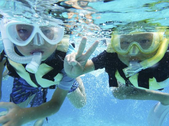 万座ビーチシュノーケリング インストラクター同伴で安心！色彩豊かなサンゴと魚たちと泳ぐ感動体験＜約1時間／グリーンフィンズ認定店／恩納村＞