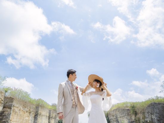 バリ島 フォトウエディング　GWKカルチュラルパークでウェディングフォト撮影を満喫　安心のワタベウェディングがプロデュース ＜日本語スタッフ／往復送迎＞