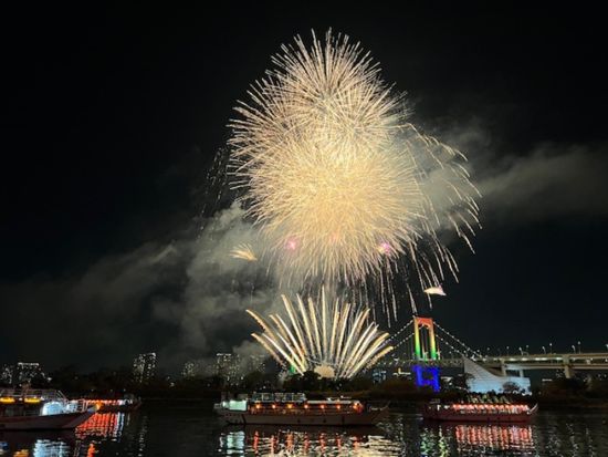 【 2026年5月23日】お台場花火 乗合屋形船 東京湾を彩る花火と夜景を堪能！ 会席料理＆飲み放題付＜1人～参加OK／お台場周遊コース＞