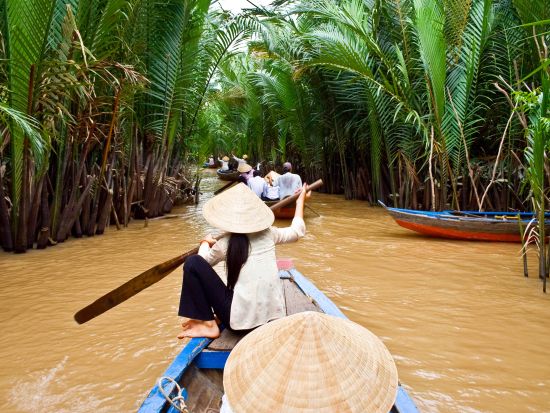 【貸切】メコン川クルーズ半日ツアー　GW限定で混載プランも受付中！手漕ぎボート体験＆ココナッツ工房　クアンブイの昼食付プラン有＜日本語ガイド＞