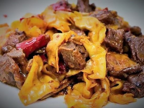 敦煌美食-羊肉焖饼