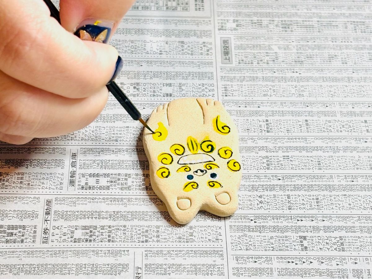 やちむん×漆絵体験 お魚＆シーサーから選べるやちむんパーツに漆絵を