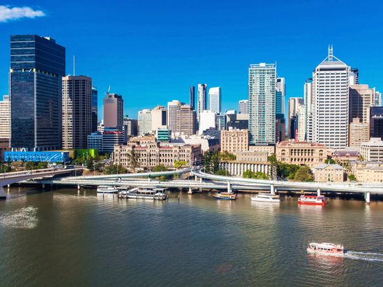 サウスバンクから眺めたブリスベン市内