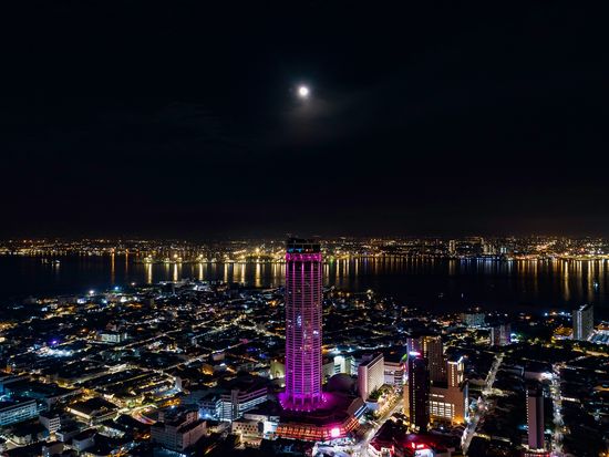 Malaysia_Penang_Komtar Tower_Night View_shutterstock_1169090707