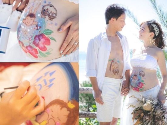 マタニティフォトウェディング 屋内＆ビーチ撮影 青い海と空に囲まれた沖縄で叶える心に残るフォト撮影＜100カット／衣装・メイク・小物レンタル付／3時間半／沖縄＞