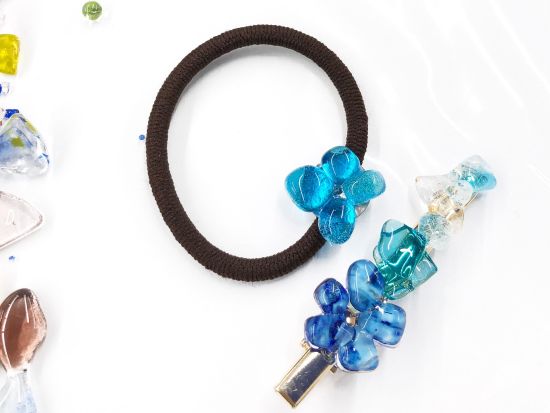 琉球ガラスカレット ヘアアクセサリー手作り体験 世界に一つだけの作品を作ろう！雨の日にもオススメ◎＜午後／約30分／沖縄本島／国際通り＞