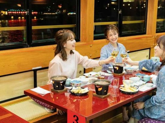 【7月28日限定】葛飾納涼花火大会プレミアム観覧ツアー　東京オープンバス＋屋形船360度デッキ　飲み放題付き和食コース＜一之江桟橋集合＞