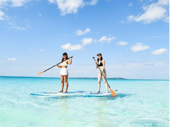 SUP＆ウミガメシュノーケリング 宮古ブルーの海で特別な体験を！初心者歓迎＆思い出写真を無料でプレゼント♪＜半日／宮古島＞