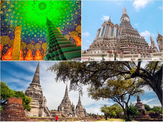 人気スポットを巡る1日観光ツアー！アユタヤ遺跡＋バンコク3大寺院＋映え寺院 ワットパクナム　民族衣装撮影＆ゾウ乗り体験可＜1日／日本語／ランチ／送迎＞