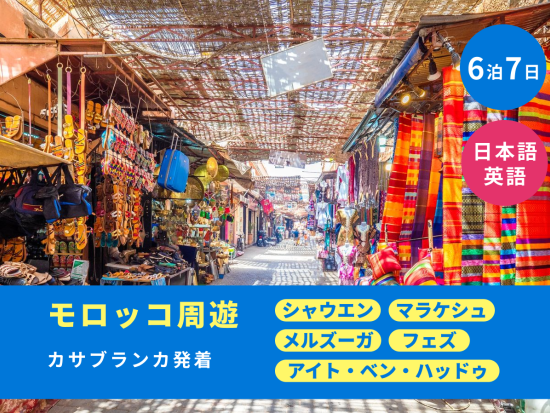 6泊7日 モロッコ周遊ツアー シャウエンほか8か所観光 マラケシュ2泊＜カサブランカ発着／日本語or英語＞