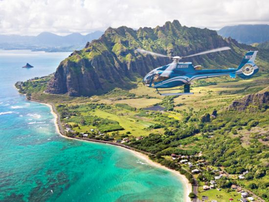 ヘリコプター遊覧飛行　オアフ島の見どころを上空から堪能＜50分または65分／英語パイロット＞by ブルーハワイアンヘリコプターズ