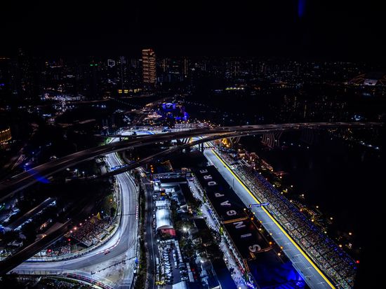 Aerial view of Marina Bay Street Circuit
