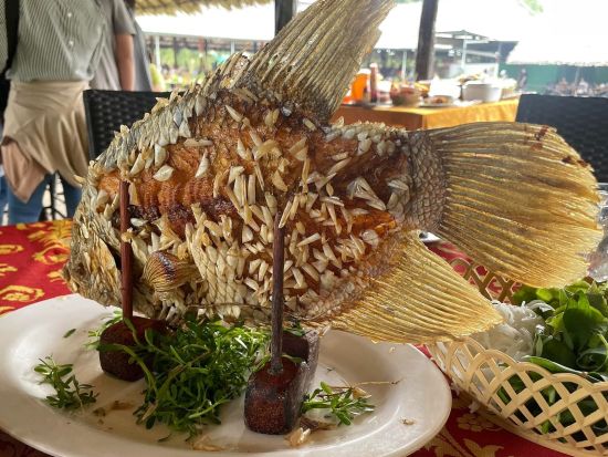 【貸切】メコン川クルーズ1日ツアー　チョコレート工場見学＋永長寺＜日本語ガイド／象耳魚の昼食＞