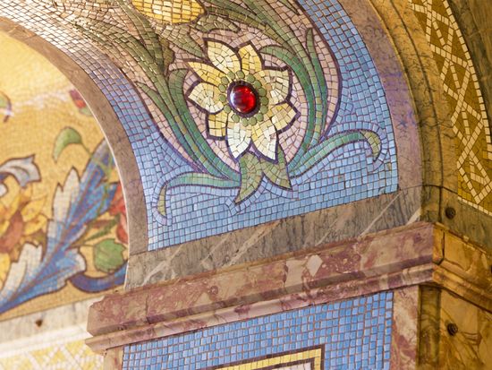 Mosaique Bleu du plafond