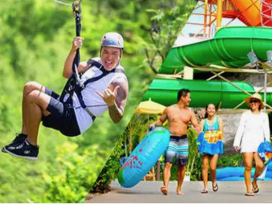 コーラルクレーター・アドベンチャーパーク　ジップライン（3本）＆ウェット・アンド・ワイルド・ハワイ入場　スリル満点！全長約90m～275m＜送迎付きプランあり＞