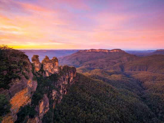 世界遺産ブルーマウンテンズ1日サンセットツアー　ネイチャーウォーキングやハイキングなどで大自然と夕日観賞を満喫！翻訳アプリサービスあり＜英語ガイド／シドニー発＞