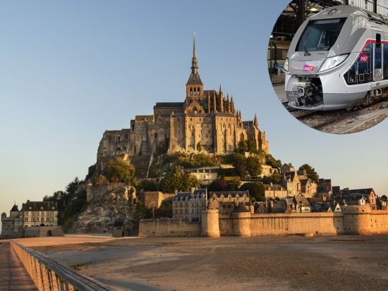 列車で行く！世界遺産モンサンミッシェル1泊2日ツアー　選べる6つのホテル　修道院入場チケット付き＜月～金／朝食付き／パリ発＞