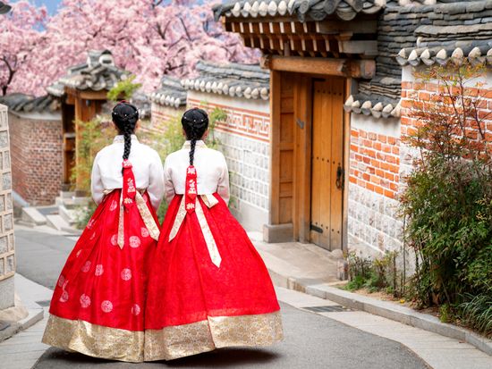 Korea_Cherry Blossoms_hanbok dress_AdobeStock_523967419