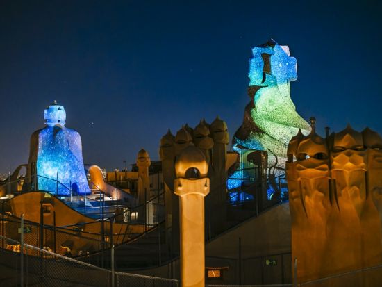 世界遺産カサ・ミラ（La Pedrera）夜間特別入場　昼とは違う表情を楽しむナイトツアー＜約1時間20分／英語ガイド／スパークリングワイン1杯付き＞