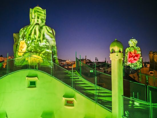 世界遺産カサ・ミラ（La Pedrera）夜間特別入場　昼とは違う表情を楽しむナイトツアー＜約1時間20分／英語ガイド／スパークリングワイン1杯付き＞