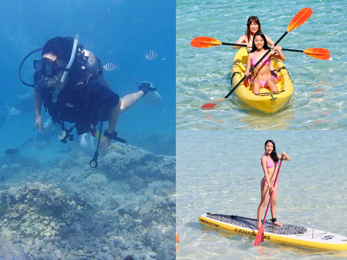 体験ダイビング＆グアムオーシャンパークを満喫！ ベテラン女性