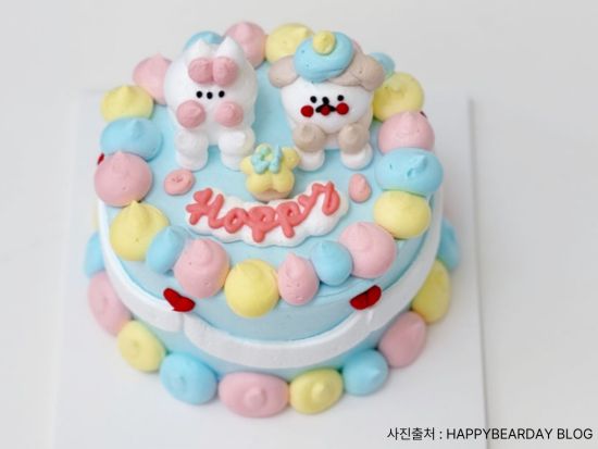 「ハッピーベアデ―」のデコレーションケーキ予約代行サービス　推し活・誕生日・記念日に最適なカラフルで可愛いケーキ＜3種類から選べる／ロッテデパート明洞本店＞