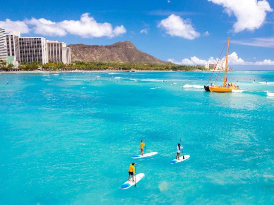 ワイキキビーチ　SUP 1時間プライベートレッスン ＜ロイヤルハワイアンホテル＞