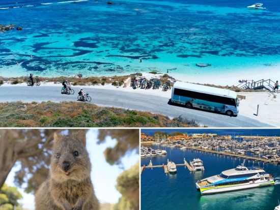 ロットネスト島「世界一幸せな動物」クオッカに出逢えるウォーキング＆島内観光バスツアー＜昼食付き／日本語ガイド／パース市内送迎付き／ヒラリーズ発着＞