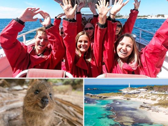 ロットネスト島「世界一幸せな動物」クオッカに出逢える自由散策＆野生のイルカに出逢えるスピードボートツアー＜9～4月／英語／パースorフリーマントル発着＞