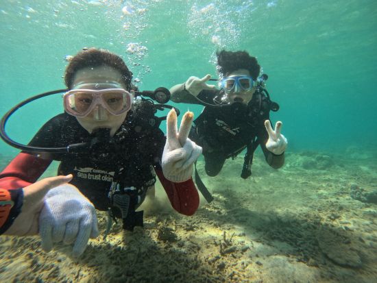 のんびり貸切体験ダイビング 家族や友人と楽しむ海中アドベンチャー！水中カメラレンタル可◎＜約2時間／貸切／本島中部 恩納村＞