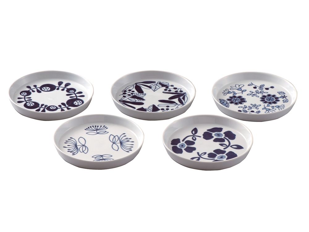 89_O155-005_有田焼　五寸皿５枚揃