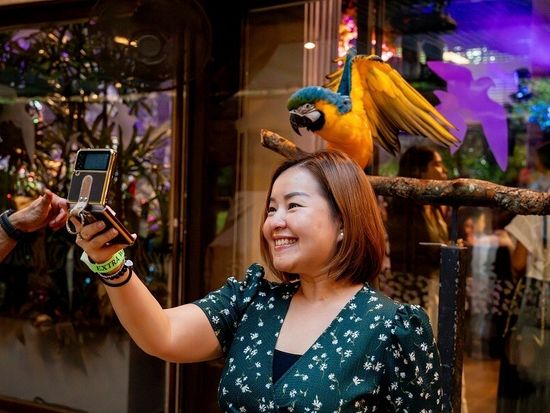 動物と記念撮影