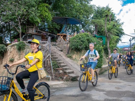 チェンマイ自転車ツアー　ローカルな雰囲気たっぷりのエリアを走る！昼食付きプランあり＜英語ガイド＞