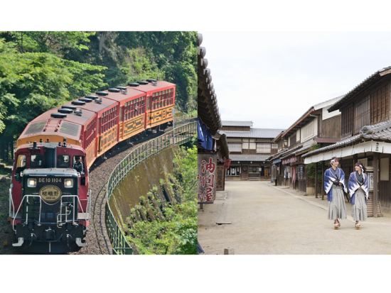 嵯峨野トロッコ列車＆東映太秦映画村セット券　絶景と時代劇の世界を満喫＜片道／即予約OK＞