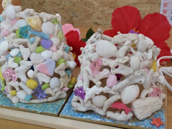 サンゴランプ作り体験 サンゴ・貝殻でつくるオリジナルランプ ＜当日持ち帰り／約1時間30分／石垣島＞