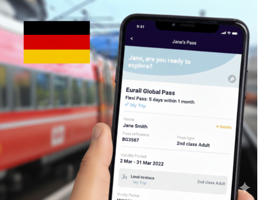 ユーレイル・ドイツ　モバイルパス（フレキシタイプ）　ドイツ国内の鉄道が乗り放題