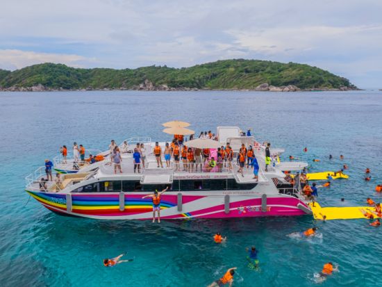 【朝ゆっくり出発】ピピ島＋マイトン島沖で海遊び＆サンセット｜マヤベイ・ピレーラグーン観光｜快適カタマラン・日本語ガイド同行＜島内無料送迎＞