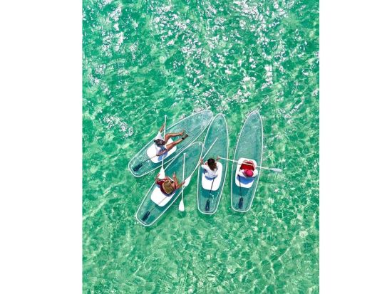 宮古島クリアSUP体験 サンゴ礁やカラフルな熱帯魚に会いに行こう！透明なボードで海中散歩♪＜写真・動画データ無料付き／約2時間＞