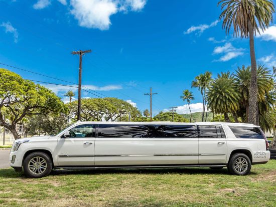 【貸切】ホノルル空港送迎｜ワイキキ＆カハラへ快適移動！ストレッチリムジン利用・チップ＆税金込みで安心のプライベート送迎＜最大12名様＞