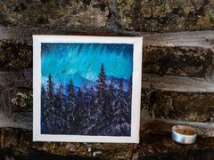 オーロラペイント体験　ラップランドでオーロラの絵を描くワークショップに参加しよう！＜英語／送迎あり／ロヴァニエミ発＞の写真