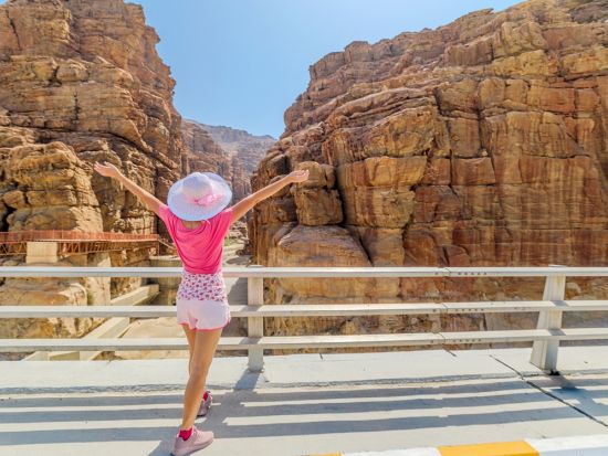 【4月～10月限定】ワディ・ムジブ自然保護区シークトレイル体験ツアー！砂岩の峡谷と滝を巡る絶景ハイキング＜貸切／英語／アンマン発＞