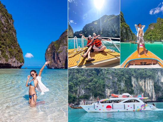 大型スピードカタマランボートで行くピピ島＋選べる島日帰りツアー　カイ島またはバンブー島選択可＜英語ガイド／昼食付き＞