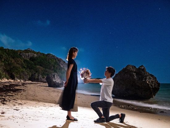 記念日フォトツアー 古宇利島または瀬底島の絶景スポットで自由に撮影 ドローン撮影も可能＜90分＞