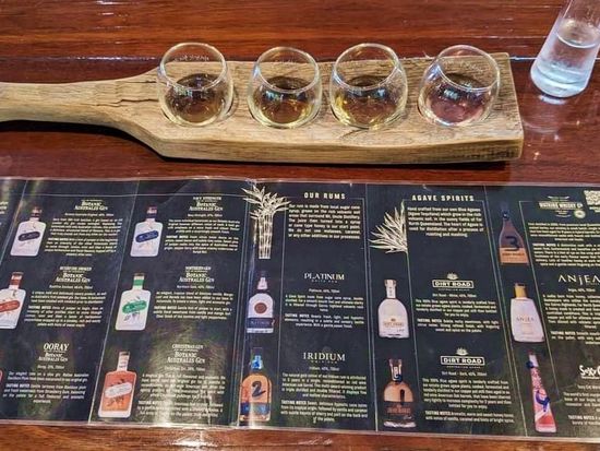 Mt Uncle Distillery.Tastings glasses and menu 2. 9.6.23