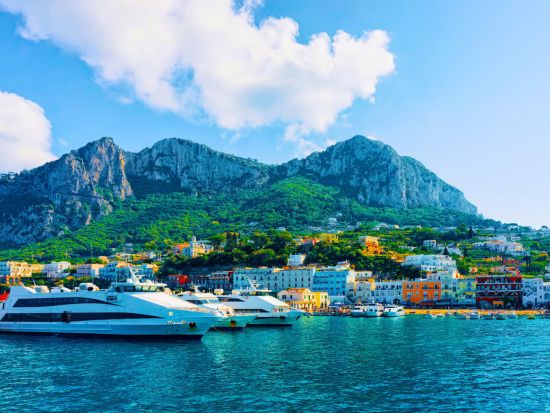 カプリ島クルージングツアー　海水浴も楽しめる少人数制ツアー＜4～10月／英語／ナポリ発＞