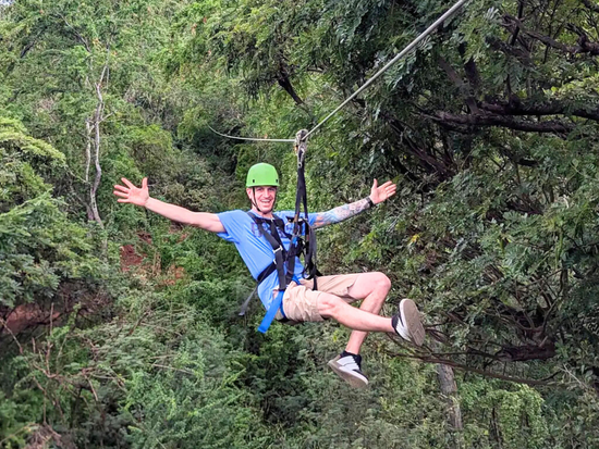 Safe and fun zipline adventure at Coral Crater Park