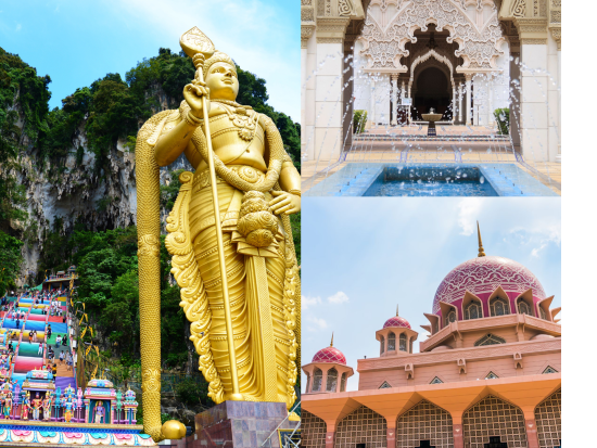 クアラルンプール郊外半日観光ツアー　バトゥ洞窟＆ピンクモスク＆モロッコパビリオン　プトラジャヤ湖クルーズ付き＜午前発／日本語ガイド／セントラルマーケット解散＞