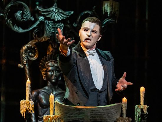 Dean Chisnall as The Phantom. Photo by Johan Persson.