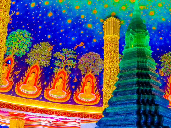 午後発！バンコクフォトジェニック半日観光ツアー ピンクのガネーシャ＋ワットパクナム＋ナイトマーケット＜当日予約OK／午後／日本語ガイド＞