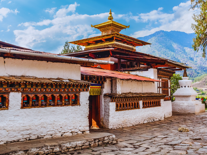 Kyichu Lhakhang temple in Paro Valley, Western Bhutan